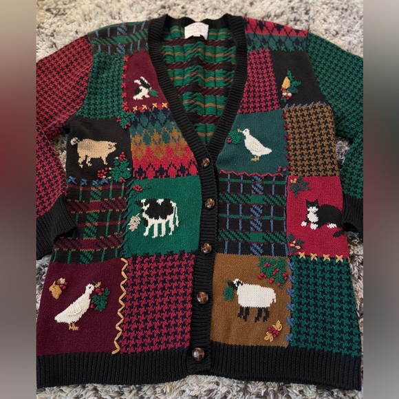 Susan Bristol Multicolor Animal Pattern Cardigan - Picture 2 of 10